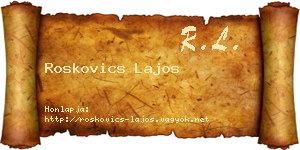 Roskovics Lajos névjegykártya