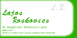 lajos roskovics business card